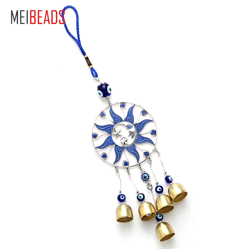 MEIBEADS Мода Evil Eye Сплав Подвеска в виде солнца голубой глаз ветер подвеска