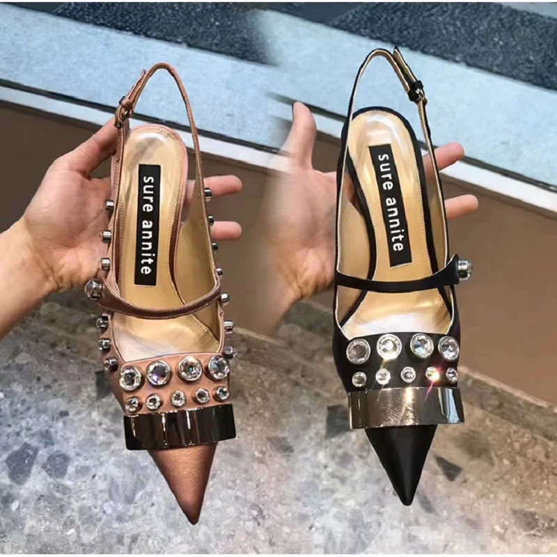 2019 летние новые модные шелковые стразы Туфли на шпильке Обувь для торжеств с