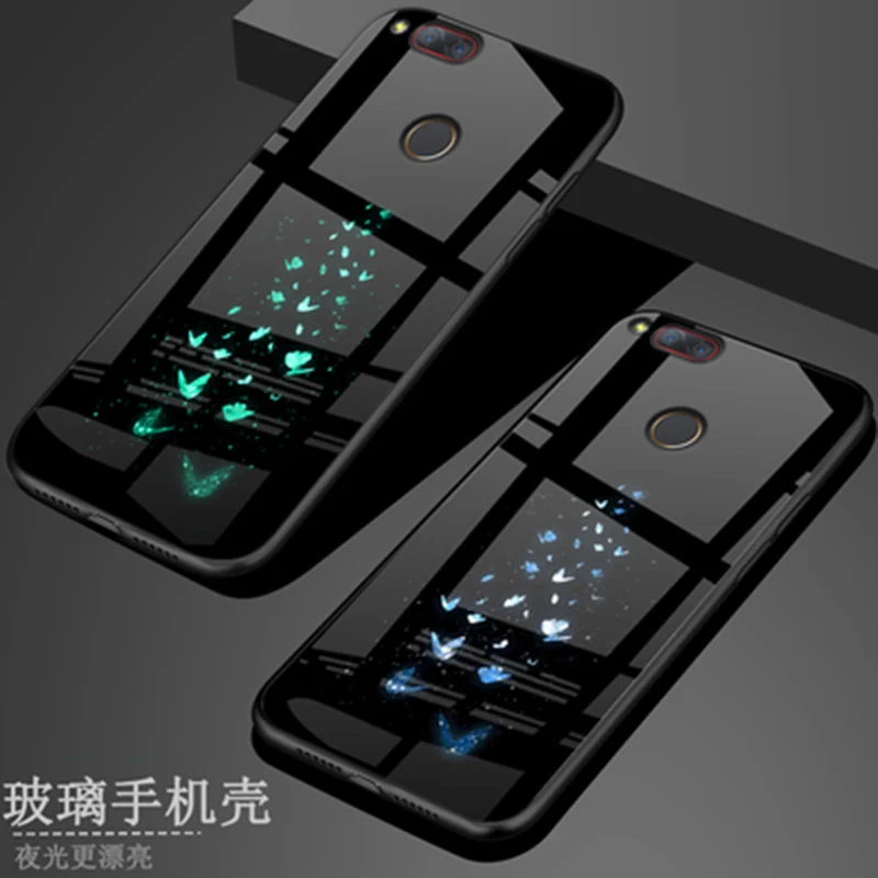 5.2&quot Luminous Tempered Glass Case For Nubia Z17mini NX569J cover shell Z17 mini Cases NubiaZ17 |