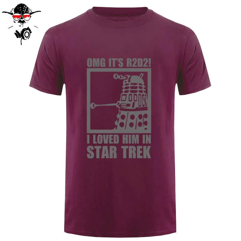 Новая летняя забавная футболка OMG It's R2D2 далек Звездные войны Dr Who Trek хлопковая футболка для мужчин