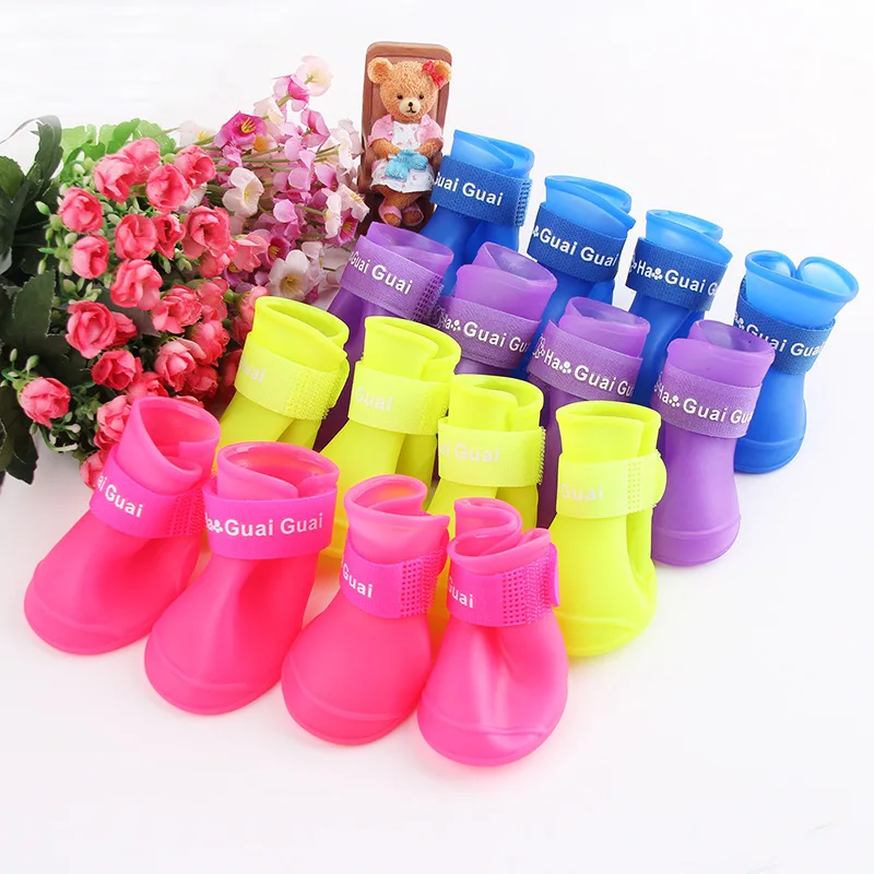 4 шт./компл. непромокаемые носки для собак щенков кошек противоскользящие