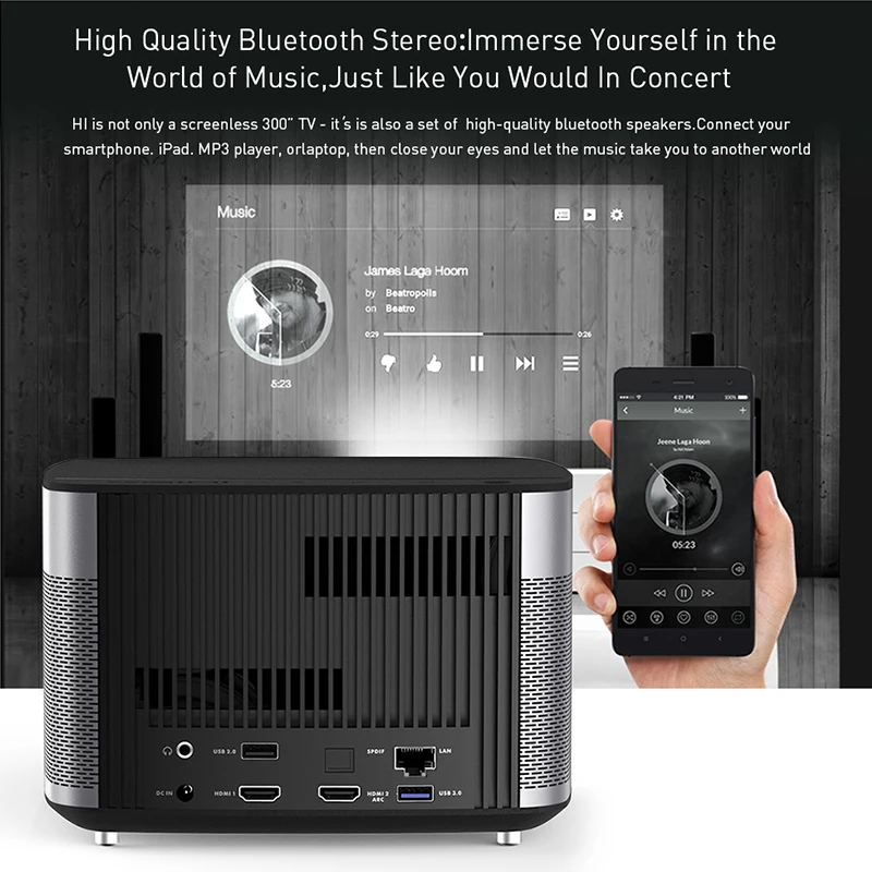 Original XGIMI H1 Projector 300 inch Full HD 4K 1080P HIFI Home Theater Android 5.1 Bluetooth WIFI DLP Beamer | Электроника