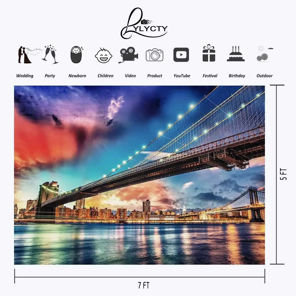 150x210 см Бруклинский мост фон Всемирно известный пейзаж фотография фоновая