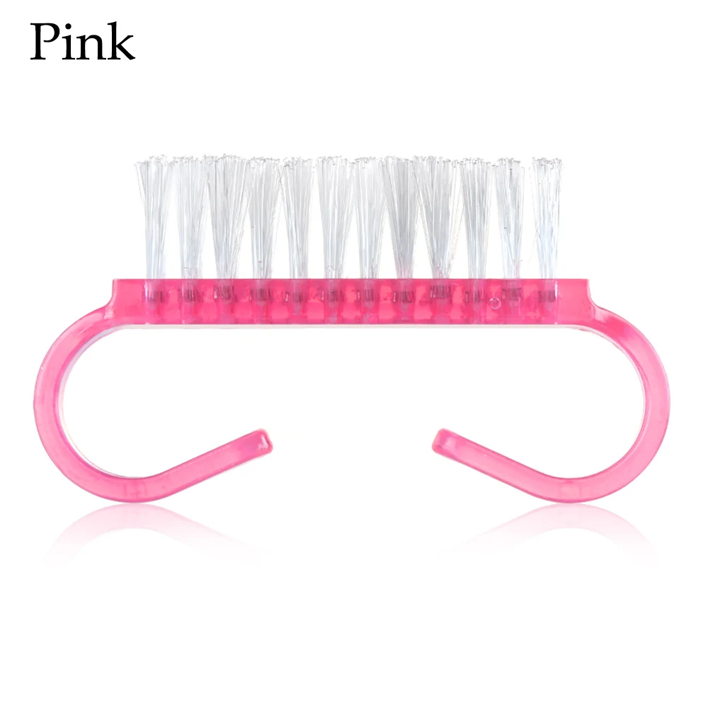 Pink Кисть для нейл-арта, губка, силиконовая двухголовая градиентная ручка, цветущий УФ-гель, щетка для чистки ногтей, щетка для чистки ногтей - Цвет: Pink