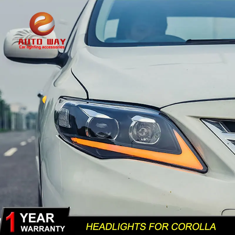 Автомобильный Стайлинг для Toyota Corolla 2011-2013 фары светодиодный Toyota Corolla фары DRL линзы двойной луч ксеноновые автомобильные аксессуары