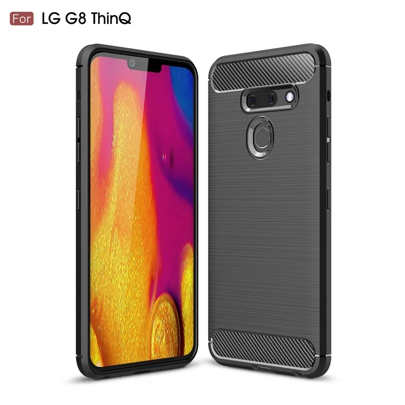 

Для Lg G8 Thinq чехол из углеродного волокна противоударный мягкий ТПУ Матовый прочный резиновый броня для Lg G8thinq силиконовый гибридный чехол дл...
