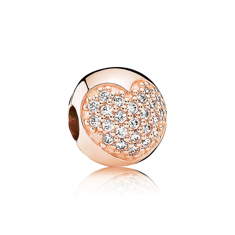 50 styles copper DAZZLING CROWN Rose Shining Flower clip bead Fit Original Pandora Bead Bracelet For Women Charm DIY P021 - Цвет: W1030