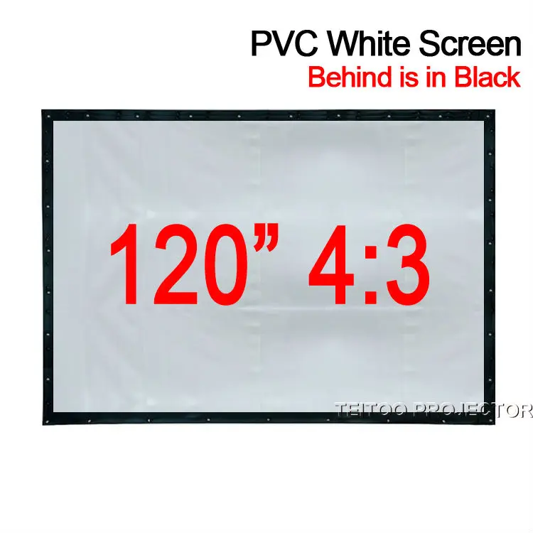 Мягкий черно-белый экран для проектора с занавесом ПВХ 120 дюймов 4:3 быстро