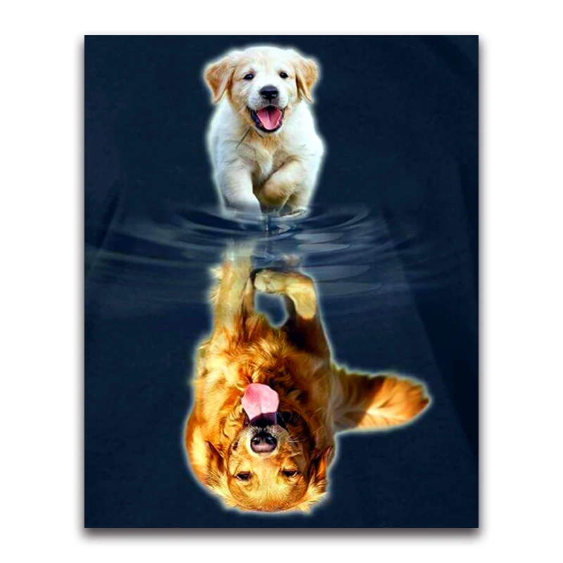 Алмазная живопись полная вышивка Золотистый ретривер крестиком мозаика картина