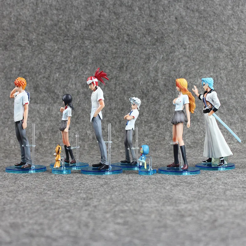 8 шт./лот Аниме Bleach игрушки Kurosaki Ichigo Kuchiki Rukia Aizen Sousuke Hitsugaya ПВХ Фигурки Модель игрушки куклы
