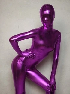 

(S0011)Purple Shiny Metallic Tights Unisex original Fetish Zentai Suits