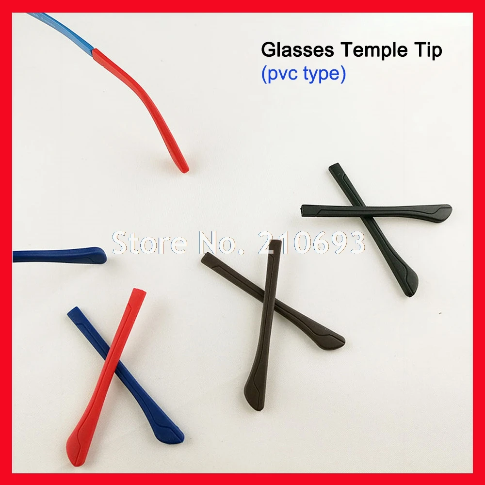200 stücke Großhandel DT005 Einzelhandel PVC Anti Slip Brillen Gläser Tempel Tipps Zubehör Optische Rahmen Tempel