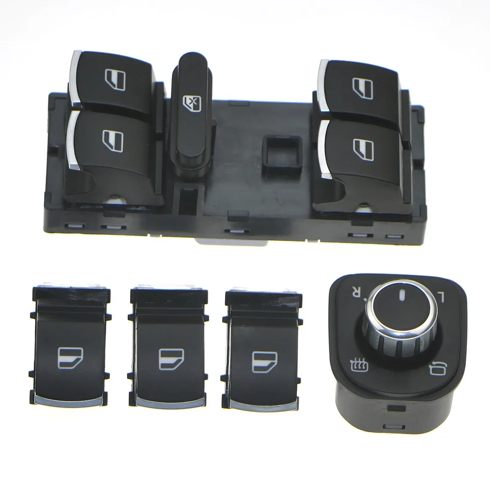 

Хромированный боковой подъемник SJACCM, главный переключатель + Складная зеркальная ручка + пассажирский стеклянный замок, переключатель VW Caddy...