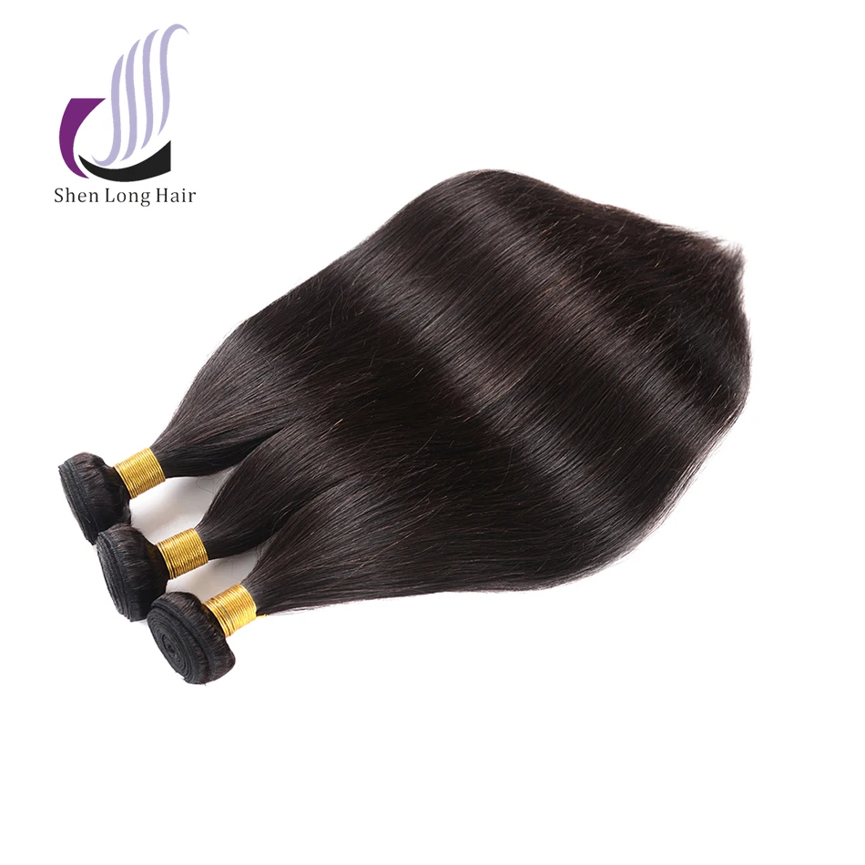 SHENLONG бразильский пучки волос плетение прямые волосы Remy натуральные расширение