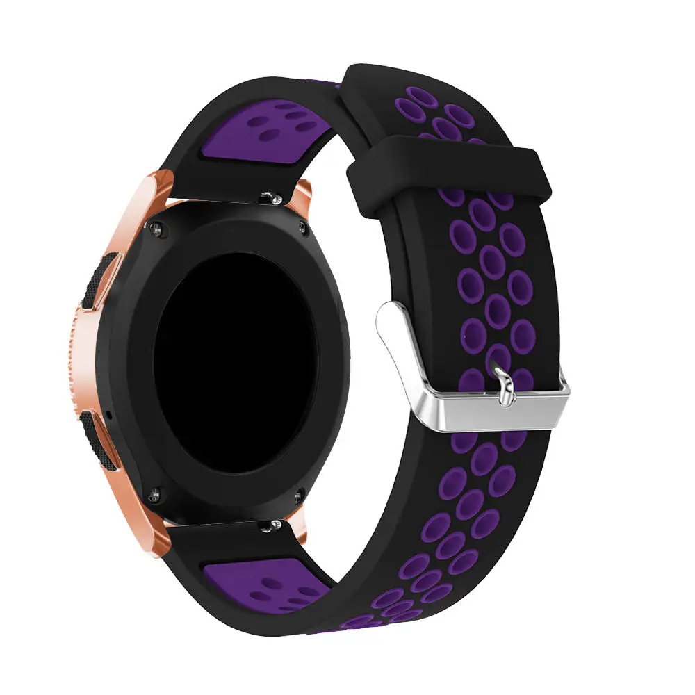 Силиконовый ремешок 20 мм сменный для samsung Galaxy Watch 42 мм браслет умный ремешок для часов 2 цвета круглый ремень с отверстием