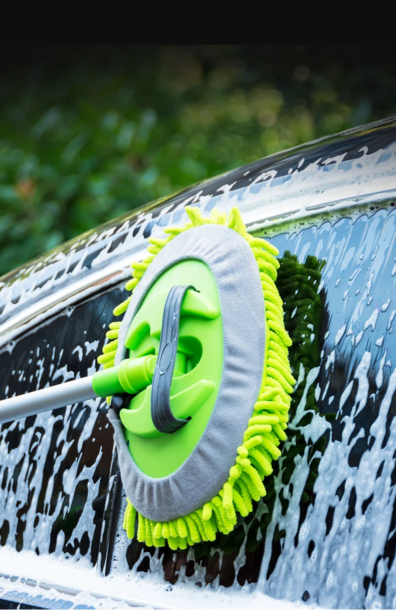 Щетка для мытья автомобиля, чистящая швабра, шенилловая метла, регулируемая телескопическая длинная ручка, инструменты для чистки автомобиля, вращающаяся щетка, автомобильные аксессуары