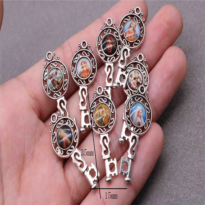 100 штук религиозного эксорцима крест икона медаль ключ двусторонняя Святого