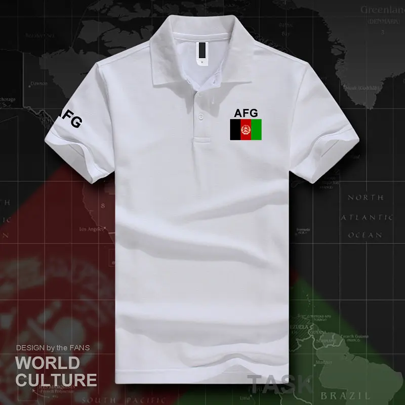 Afghan polo рубашки мужские с коротким рукавом белые бренды напечатаны для страны хлопок национальная команда флаг AFG ислам пашто - Цвет: polo-White