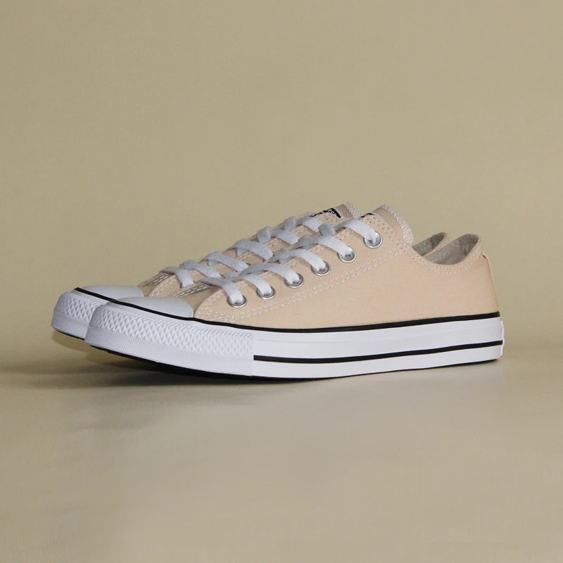 CONVERSE зажимы Taylor All Star обувь бежевого цвета оригинальные мужские и женские низкие обувь для скейтборда, кроссовки 160459C