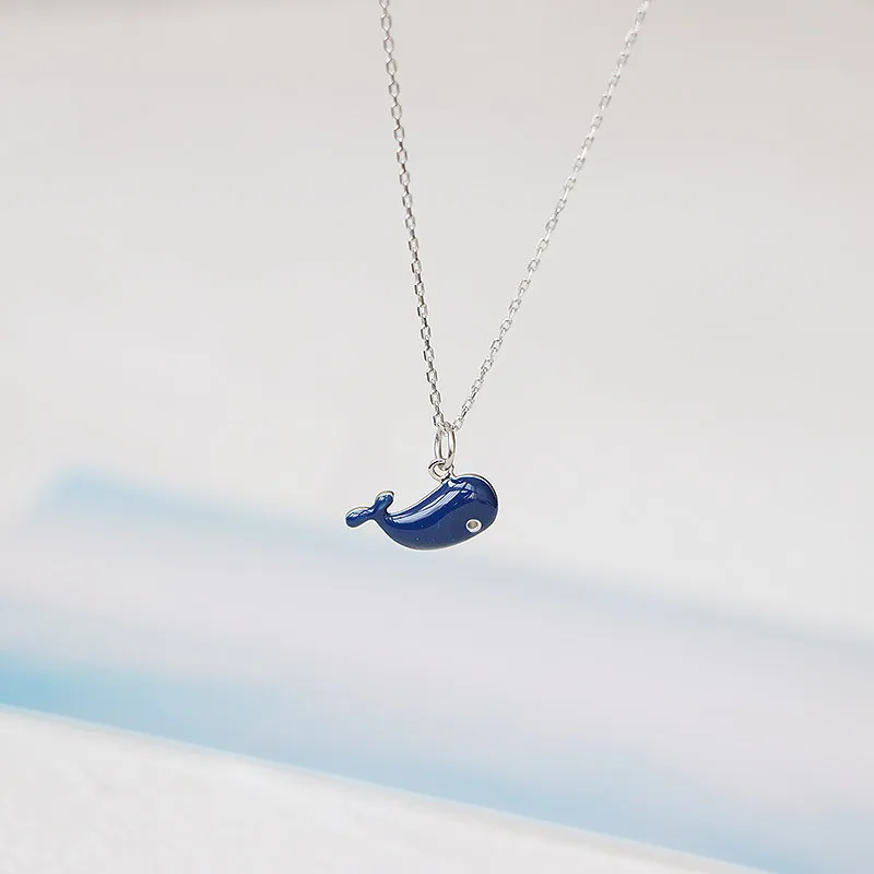 YIZIZAI милое серебряное покрытие синее женское ожерелье цепочка для девушек