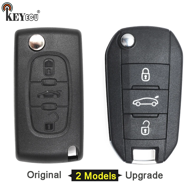 KEYECU для peugeot 307 308 407 607 оригинальная/модифицированная откидная оболочка ключа