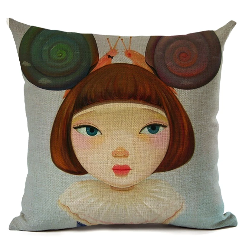 Льняные хлопковые персонажи мультфильмов для девочек на заказ чехлы подушек