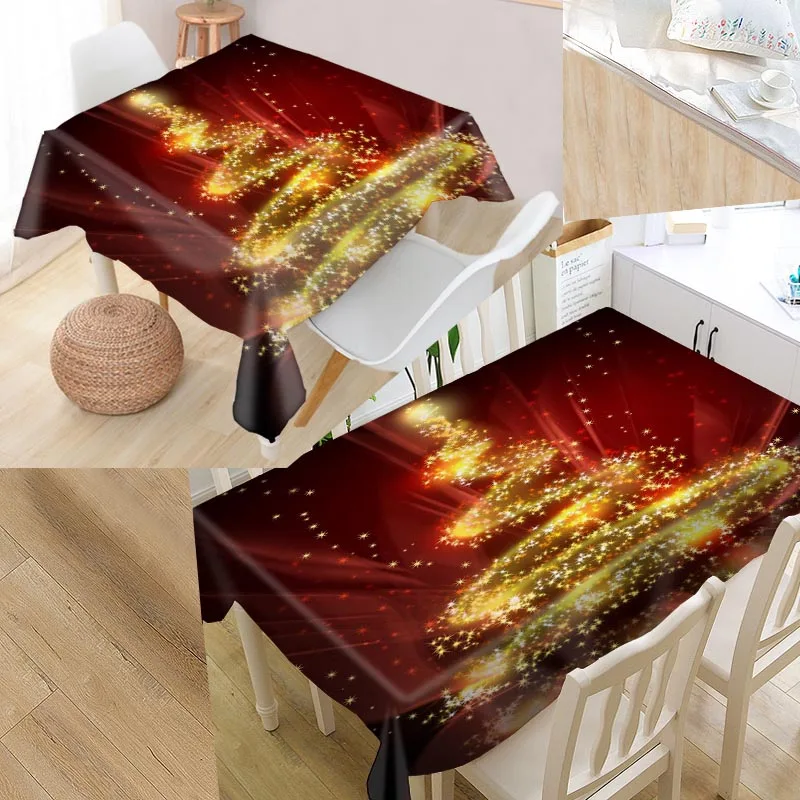 

Best Merry Christmas 02 Custom Table Cloth Rectangular Oxford Print Waterproof Oilproof Square Table Cover Party Tablecloth