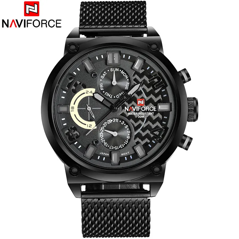 Часы наручные NAVIFORCE Мужские кварцевые брендовые модные повседневные спортивные