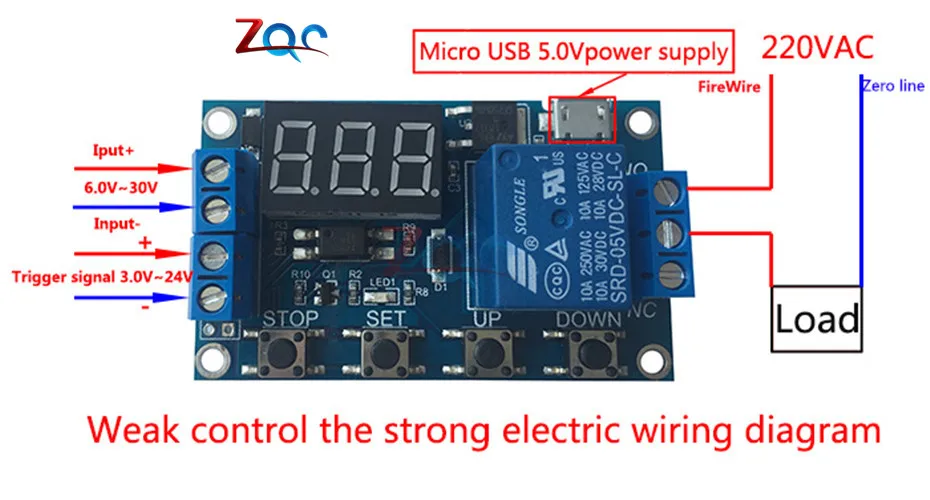 WS16 DC 6-30 в Поддержка Micro USB 5 В светодиодный дисплей Автоматизация таймер задержки цикла контроль выключения реле времени задержки 6 в 9 в 12 В 24 В