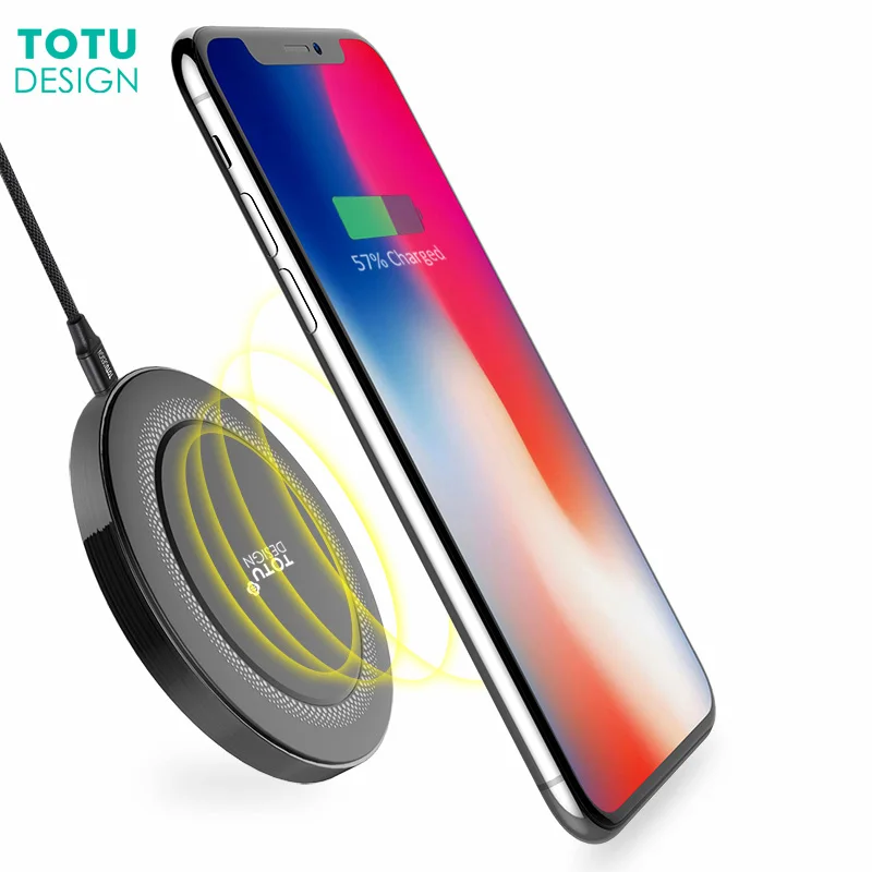 Беспроводное зарядное устройство TOTU Qi для iPhone X 8 Plus мини светодиодная