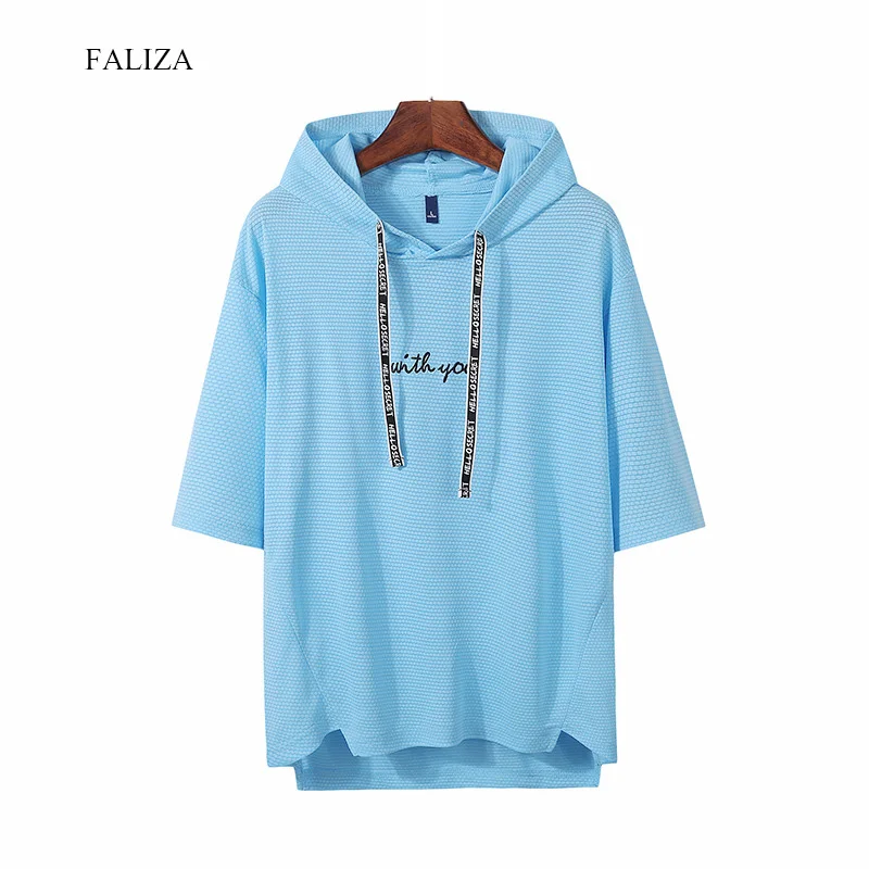 Мужская футболка с капюшоном летняя уличная одежда в стиле хип хоп коротким