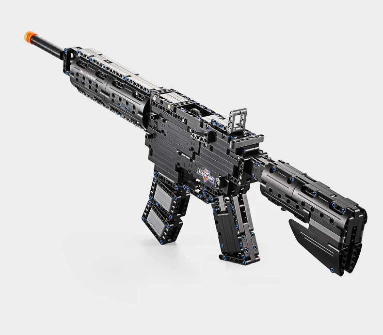 621 шт., военный карабин M4A1, Резиновая лента, модель оружия, строительный блок, кирпичи, сборные игрушки для детей, подарки, совместимые наборы