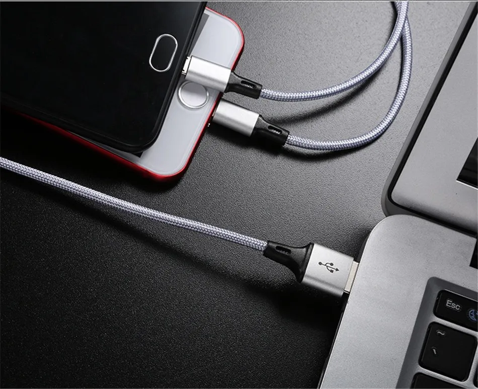 NOHON 3 2 в 1 Micro usb type-C кабель для зарядки для iPhone 7 8 6 6S Plus X iOS Android для Xiaomi LG кабели для быстрой зарядки