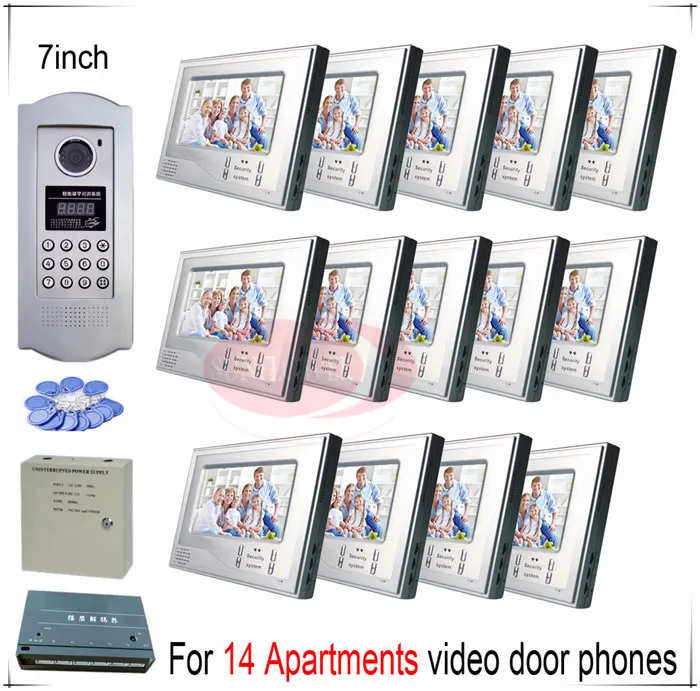 Для 14 квартиры видеодомофоны дверные звонки домофон поддержка индуктивной