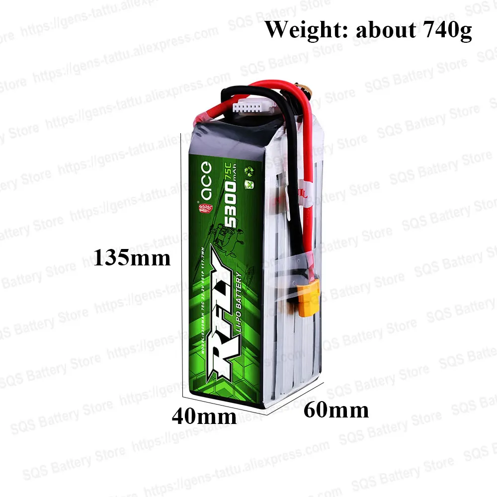 Литий-ионный аккумулятор Gens ace RFly 5300 мАч 6S 22 2 в 75C Max 150C с разъемом Dean T для Traxxas лодки