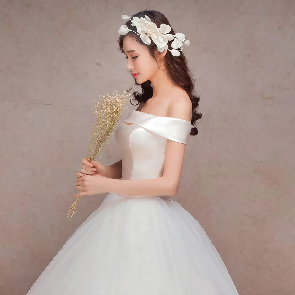 Без бретелек Boho Корейская свадьба 2018 Платье Невесты Простой Sheap свадебное платье