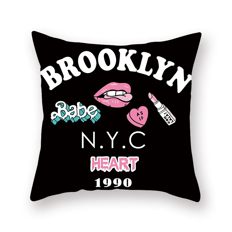 Черный наволочки для подушки декоративные на кровать диван 45X45 см с