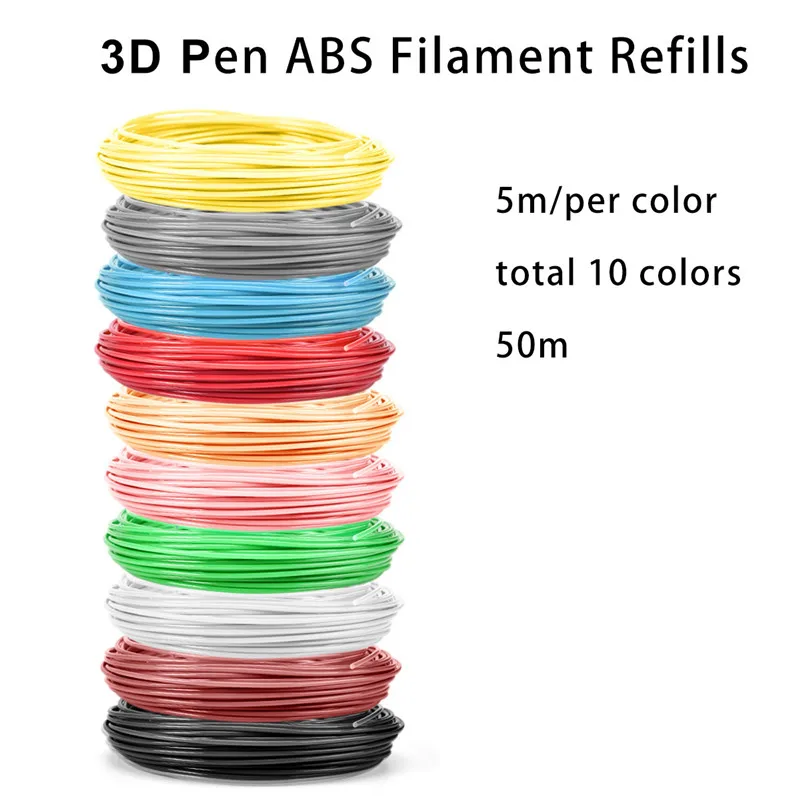 Нить АБС/пла для 3d ручки 10 цветов 50 м 1 75 мм| |