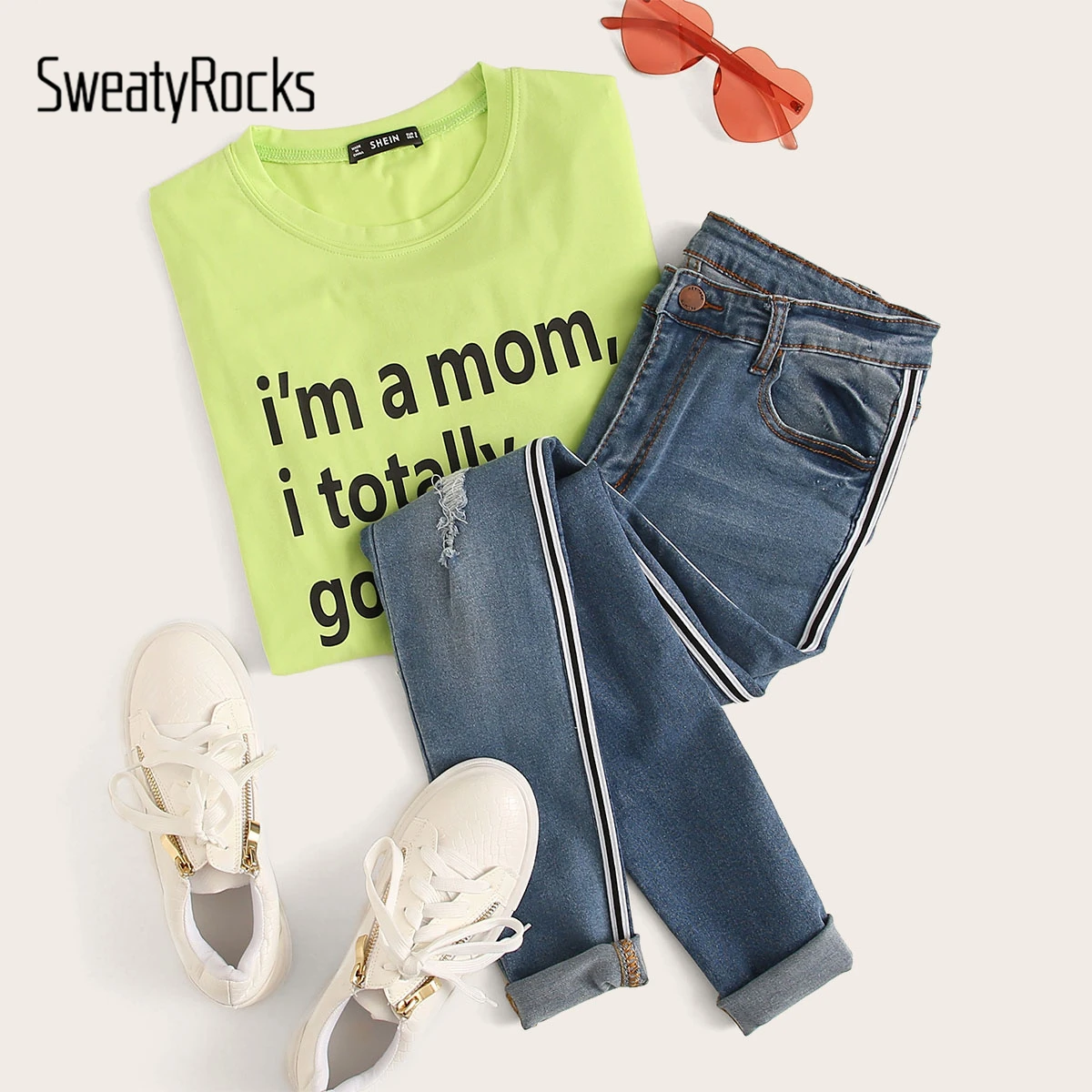 SweatyRocks, в полоску, с боковыми рваными краями, обтягивающие джинсы для отдыха, эластичные длинные джинсовые штаны,, Весенняя женская уличная одежда, повседневные синие джинсы