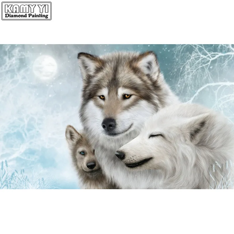 Алмазная 3D Мозаика сделай сам картина из круглых страз вышивка крестиком с тремя