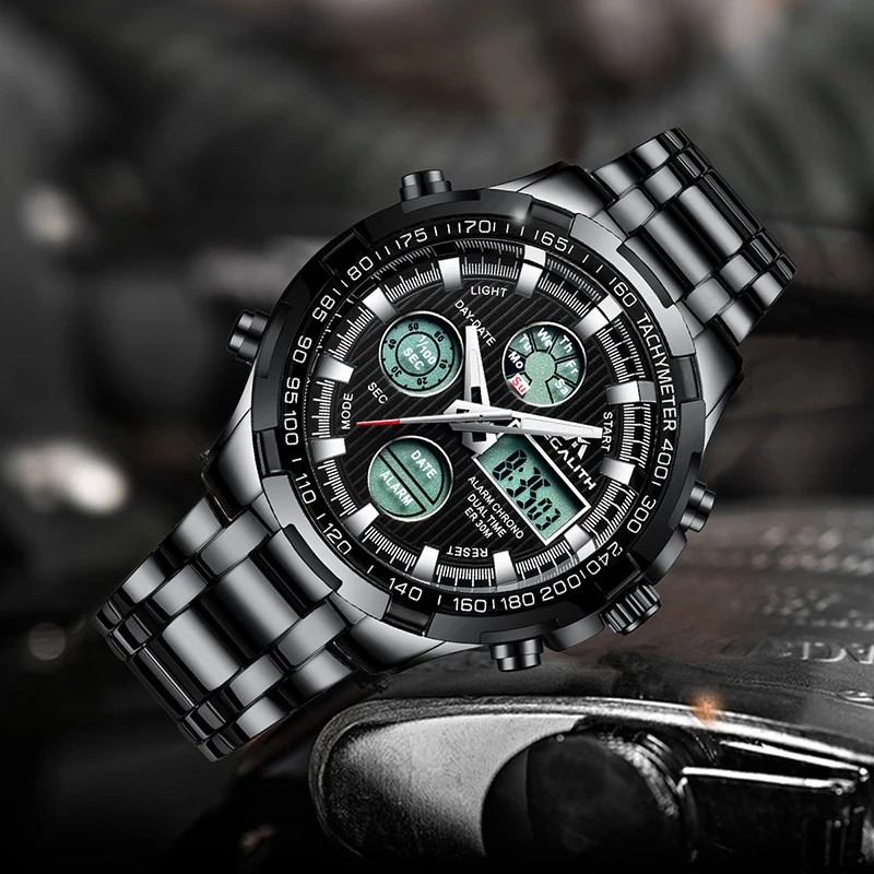 MEGALITH Роскошные модные спортивные наручные часы для мужчин кварцевые аналоговые