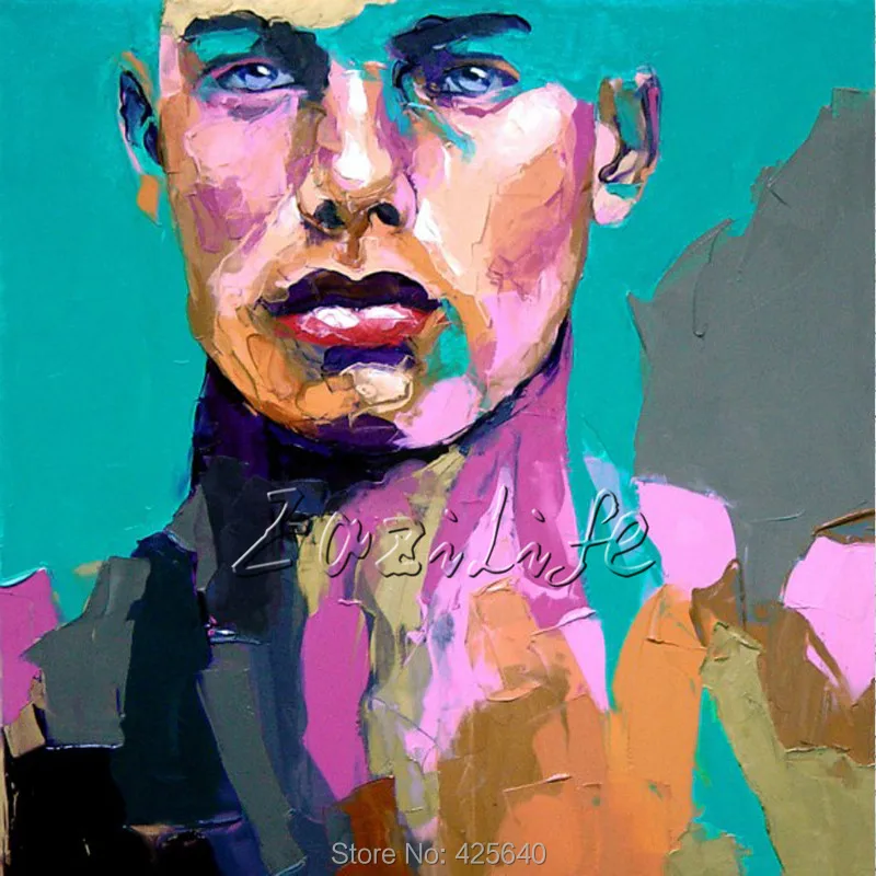 Палитра с ножом портрет масляная живопись Рождественская фигурка холст ручная