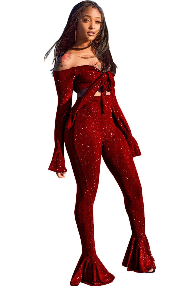 Сексуальный блестящий комплект из двух предметов с серебряной проволокой