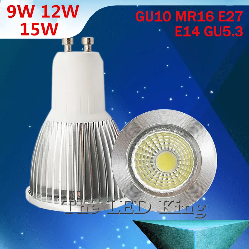 Светодиодный лампа светодиодный GU10 E27 Cob с регулируемой яркостью mr16 2700K 3000K теплый