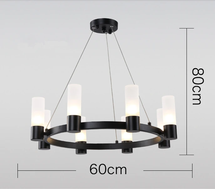 Американская RH Лофт ретро матовая черная металлическая люстра Lustre Luminaria G9 Светодиодная люстра освещение для фойе подвесная люстра - Цвет абажура: 8 light chandelier