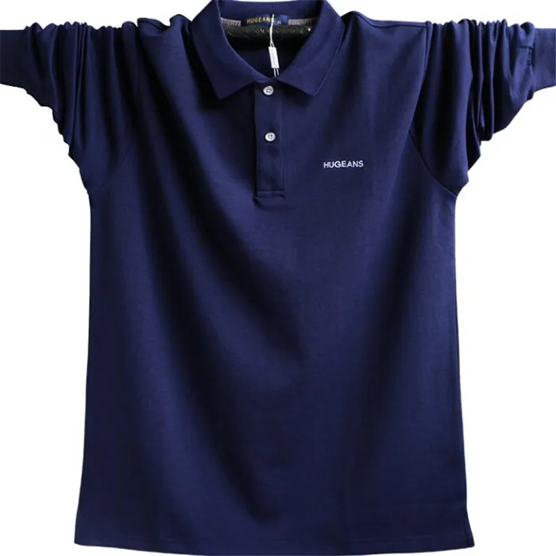 deep blue Для мужчин s Poloshirt мода с длинным рукавом Твердые Хлопок трикотажный пуловер мужской Slim Fit Бизнес Для мужчин Костюмы футболки-поло A5307 - Цвет: deep blue