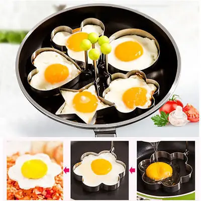 

1pc Stainless Steel Pancake Mold Fried Egg Shaper Egg Mold Omelette Cake Tools Kitchen Gadgets Four Shapes Optional