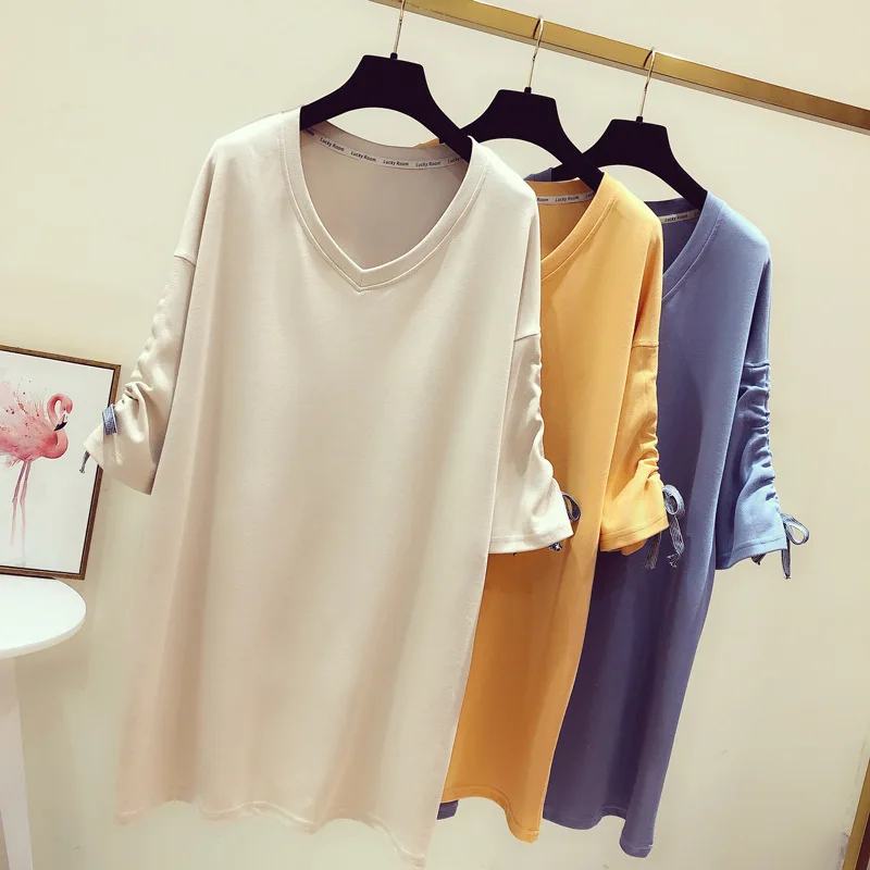 Женская хлопчатобумажная рубашка Повседневная трикотажная с коротким рукавом