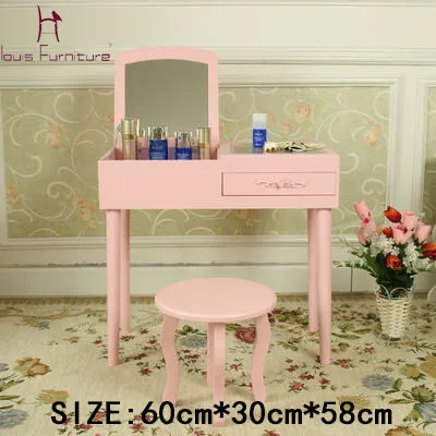 Миниатюрный туалетный столик Louis Fashion для макияжа небольшой шкаф комод на - Фото №1