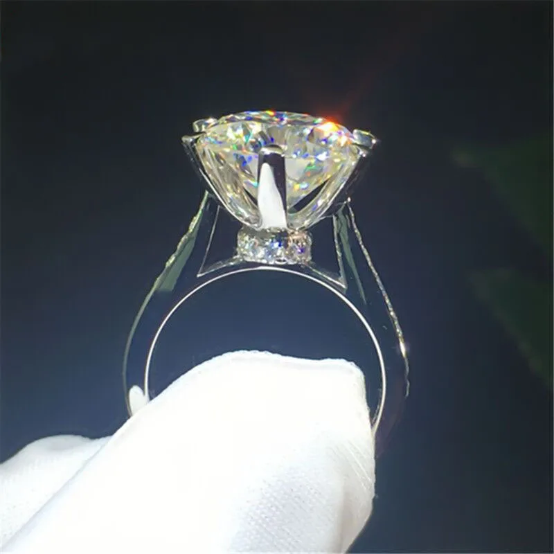 18K 750Au золото Moissanite АЛМАЗНОЕ КОЛЬЦО D Цвет VVS с национальным сертификатом MO-00101